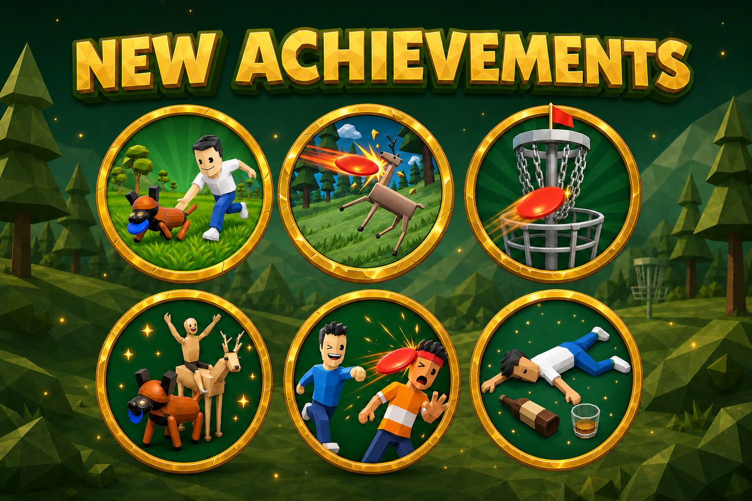 Six new Whisky Disky achievement medals in golden frames